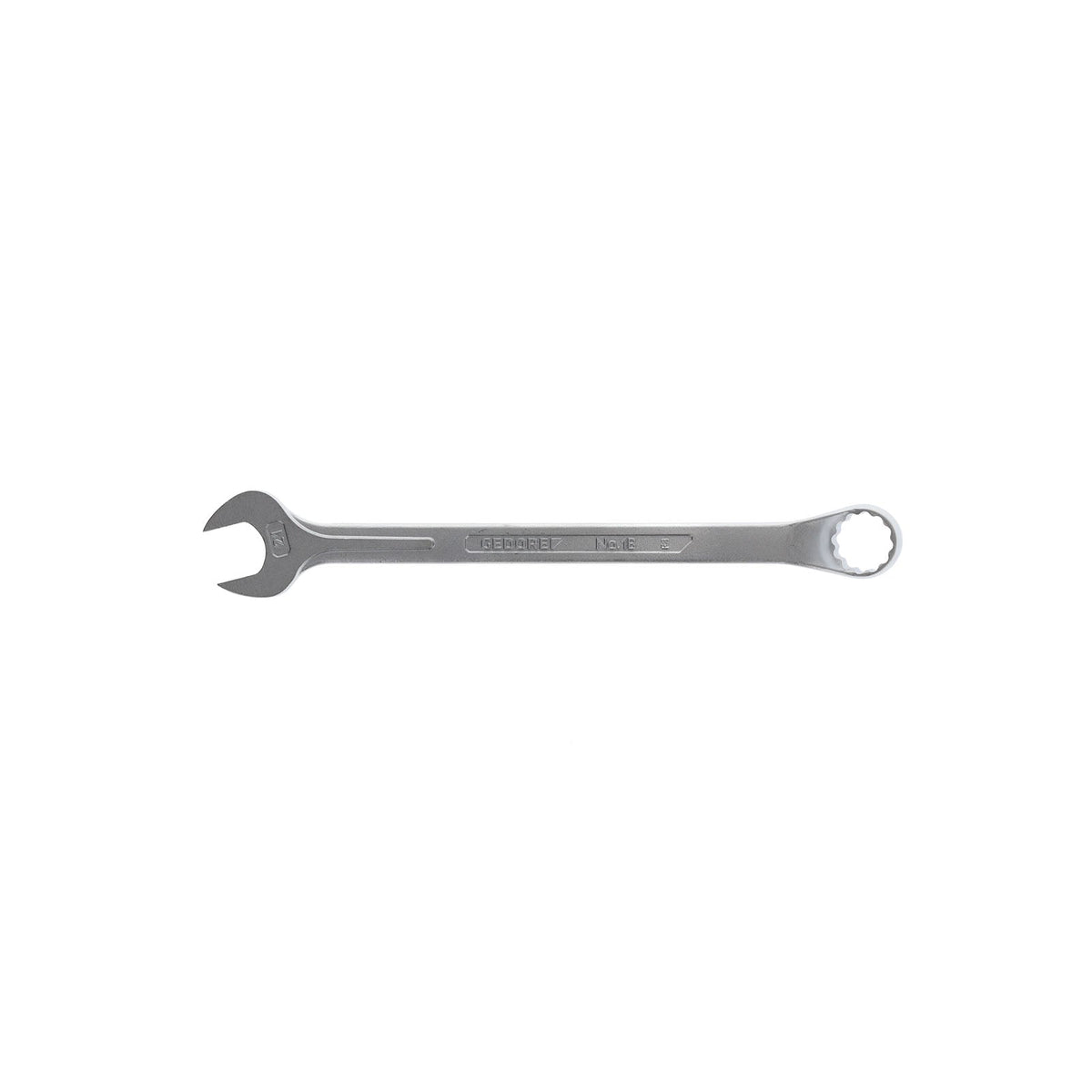 Llave Combinada Acodada, 21mm: Llave combinada con boca abierta en un extremo y estrella en el otro