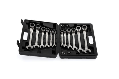 GEDORE red R07203016 - Jeu de 12 clés mixtes à cliquet avec 4 adaptateurs pour embouts et douilles
