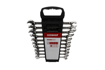 GEDORE red R05905010 - Jeu de 10 clés mixtes à cliquet ouvertes, 10-19 mm