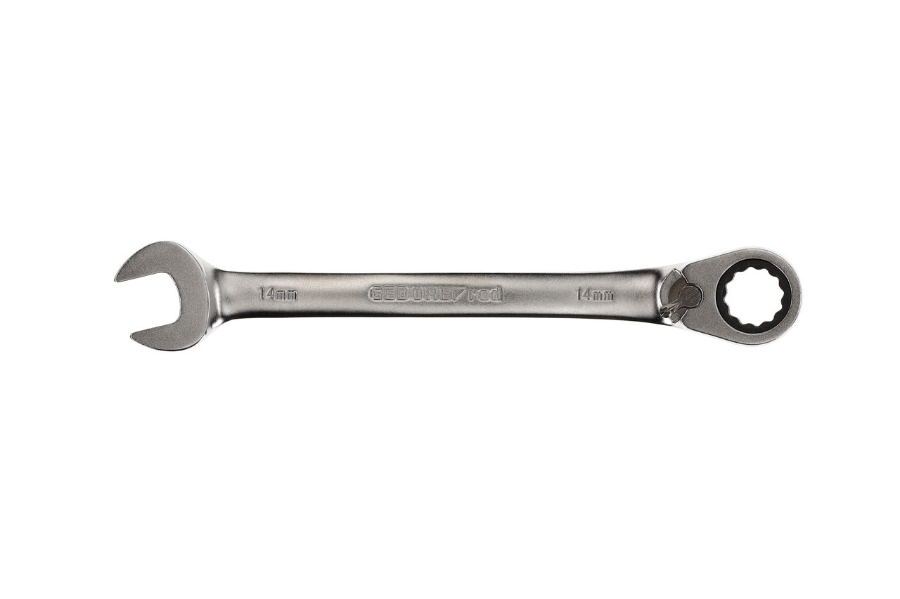 GEDORE red R07200140 - Clé combinée à cliquet avec levier de changement de vitesse, 14 mm L=190 mm