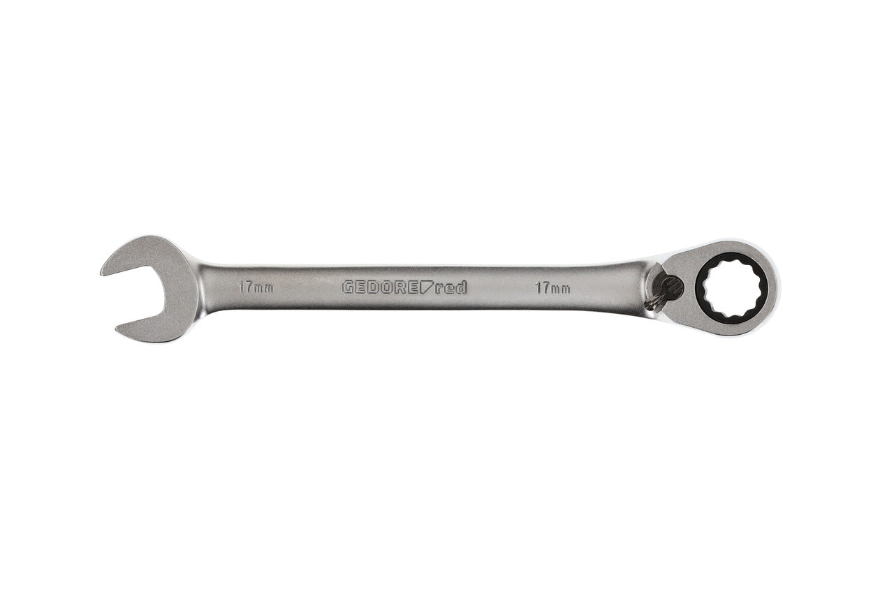 GEDORE red R07200170 - Clé combinée à cliquet avec levier de changement de vitesse, 17 mm L=224 mm
