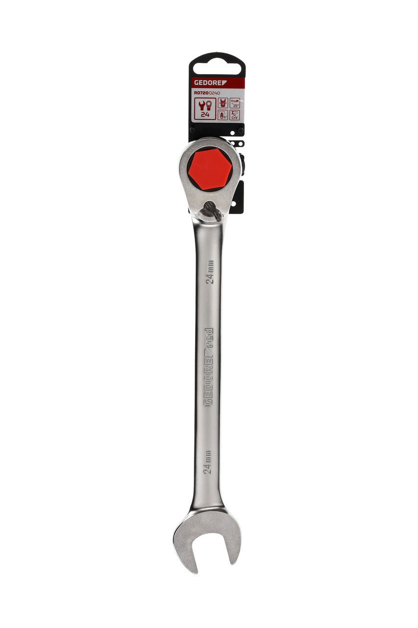 GEDORE red R07200240 - Clé combinée à cliquet avec levier de changement de vitesse, 24 mm L=310 mm