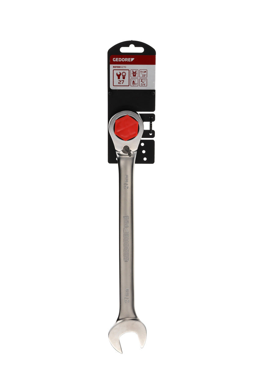 GEDORE red R07200270 - Clé combinée à cliquet avec levier de changement de vitesse, 27 mm L=330 mm