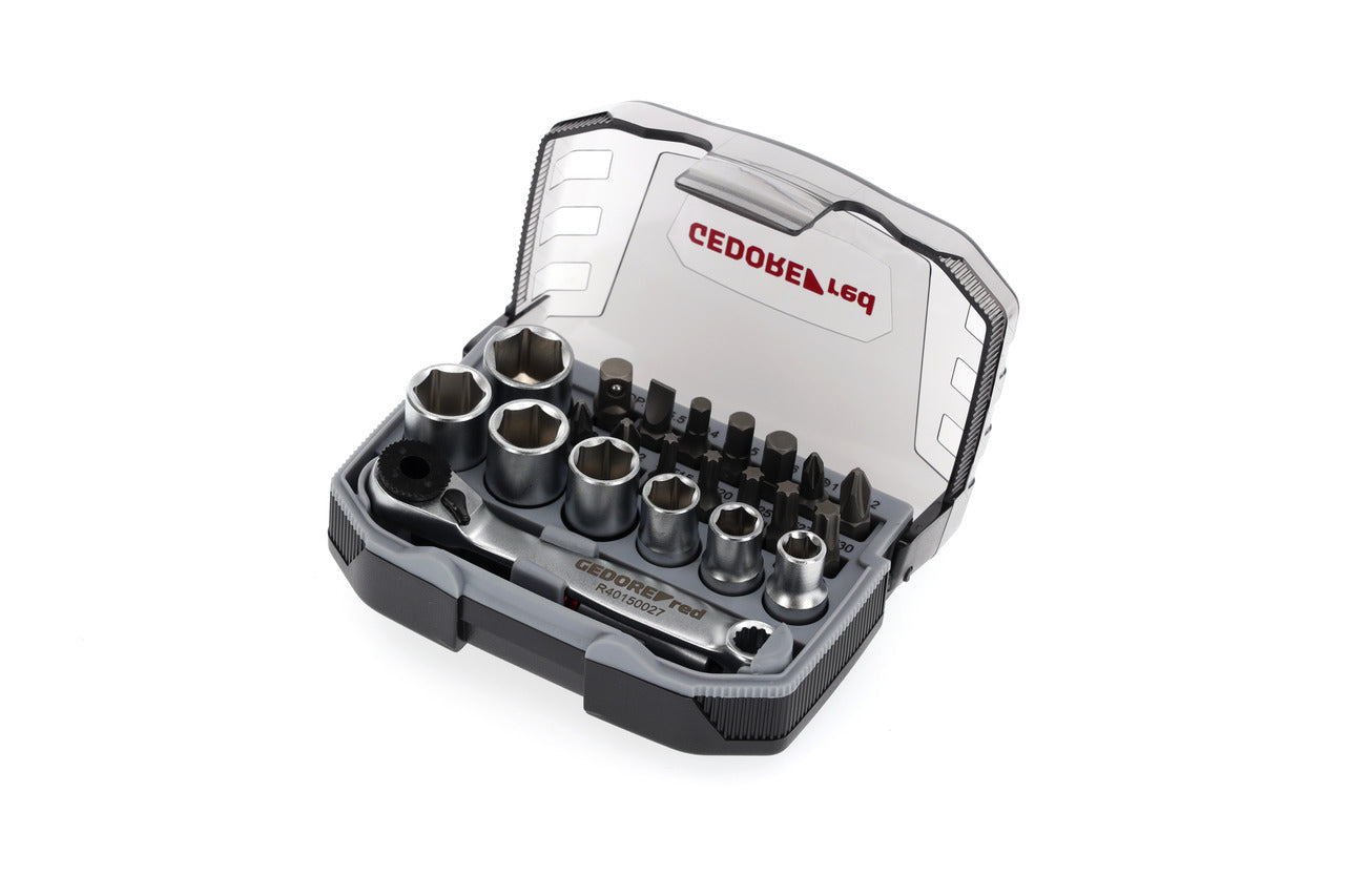 GEDORE red R49005023 - Jeu de douilles et embouts 1/4" 6-13 mm, 23 pièces