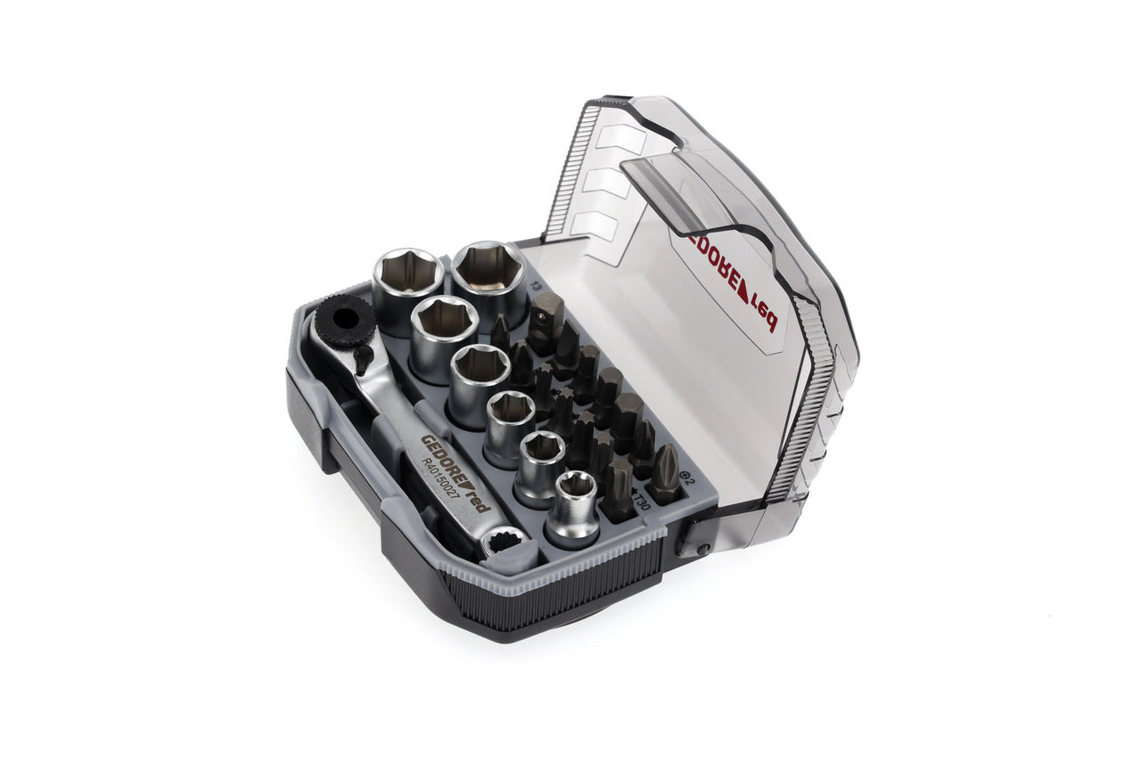 GEDORE red R49005023 - Jeu de douilles et embouts 1/4" 6-13 mm, 23 pièces
