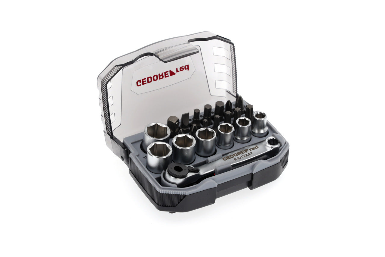 GEDORE red R49005023 - Jeu de douilles et embouts 1/4" 6-13 mm, 23 pièces