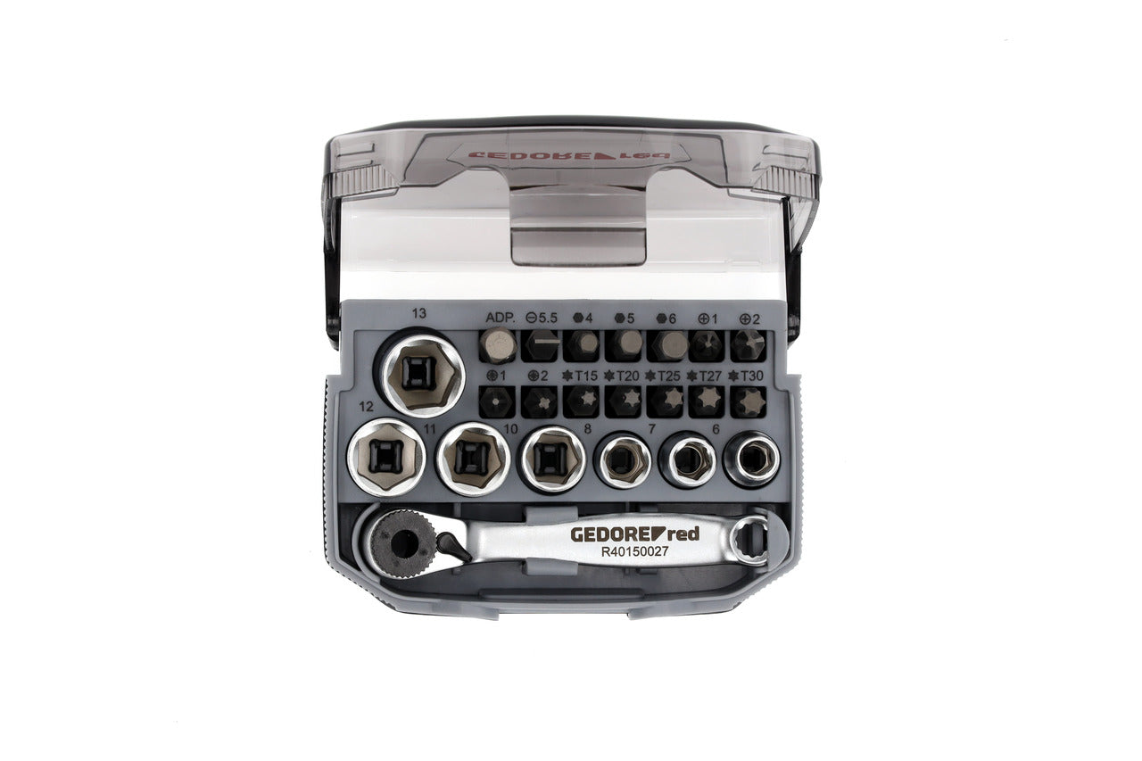 GEDORE red R49005023 - Jeu de douilles et embouts 1/4" 6-13 mm, 23 pièces