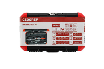 GEDORE red R49003046 - Jeu de douilles 1/4" 4-14 mm, 46 pièces