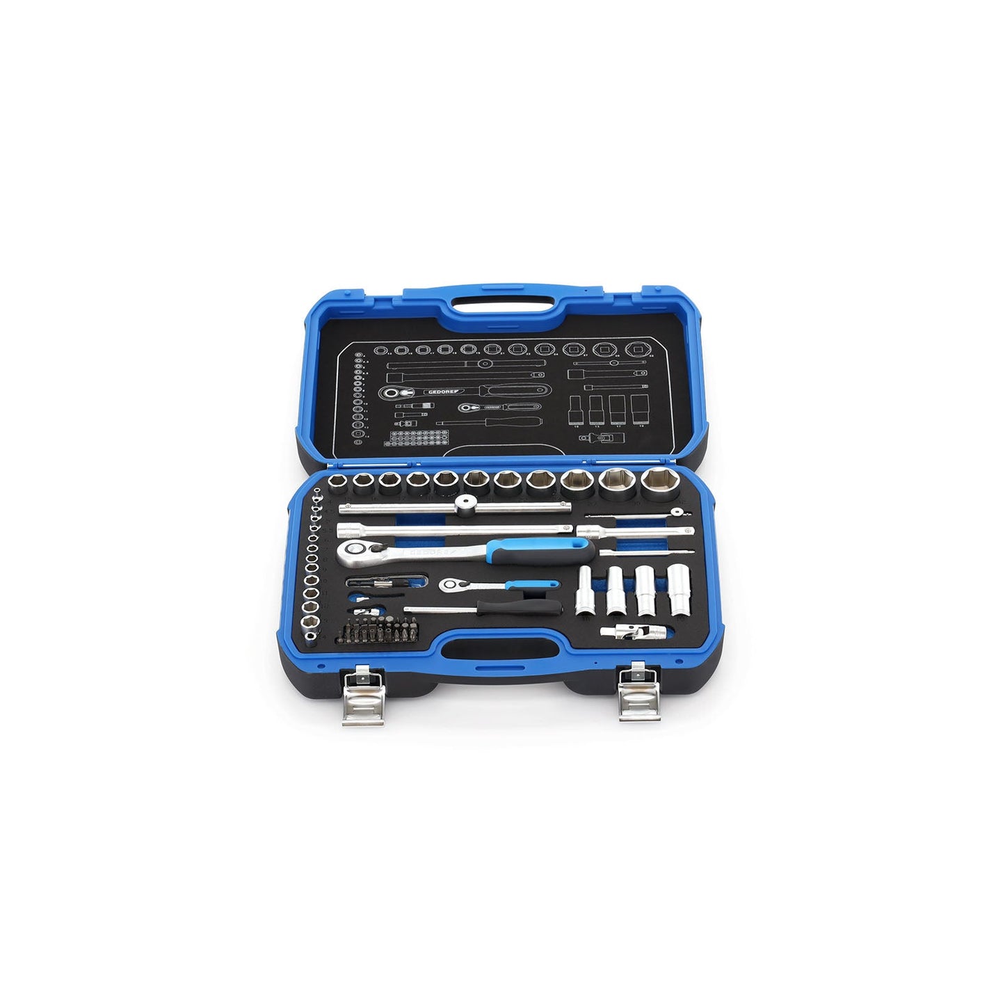 GEDORE 19 BMC 20 - Juego vasos 1/4"+1/2" 69 pzas