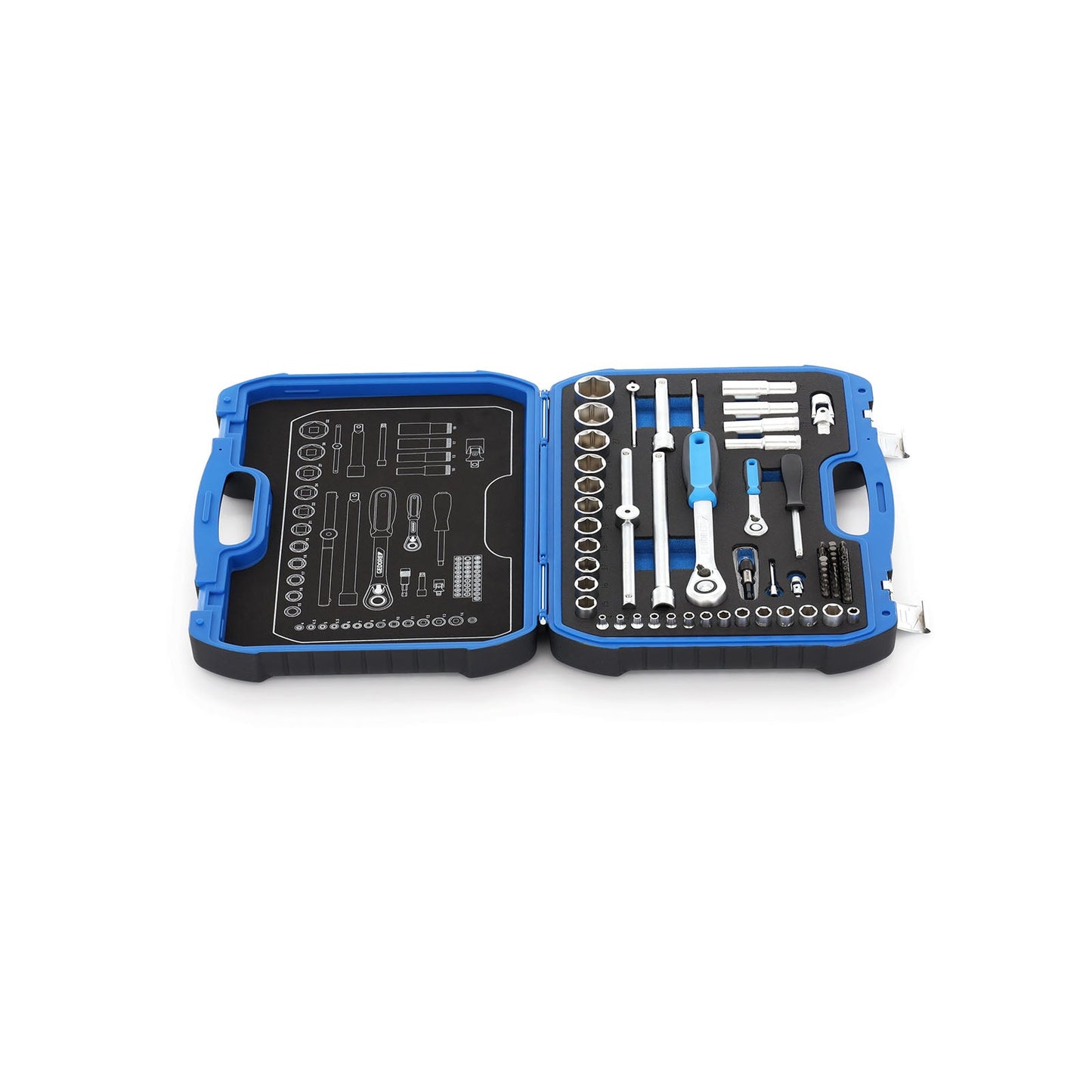 GEDORE 19 BMC 20 - Juego vasos 1/4"+1/2" 69 pzas