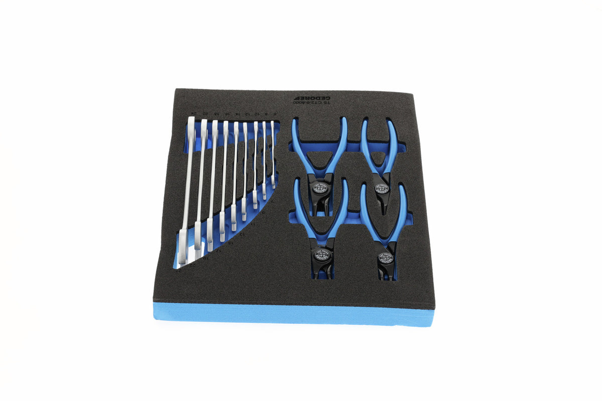 TS CT2-6-8000 - Assortiment de pinces et de clés plates en module de mousse Check-Tool à double corps, 15 pièces