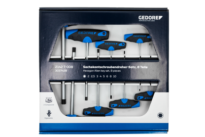 GEDORE 2142 T-008 - Juego de 8 destornilladores con mango en T (3037428)