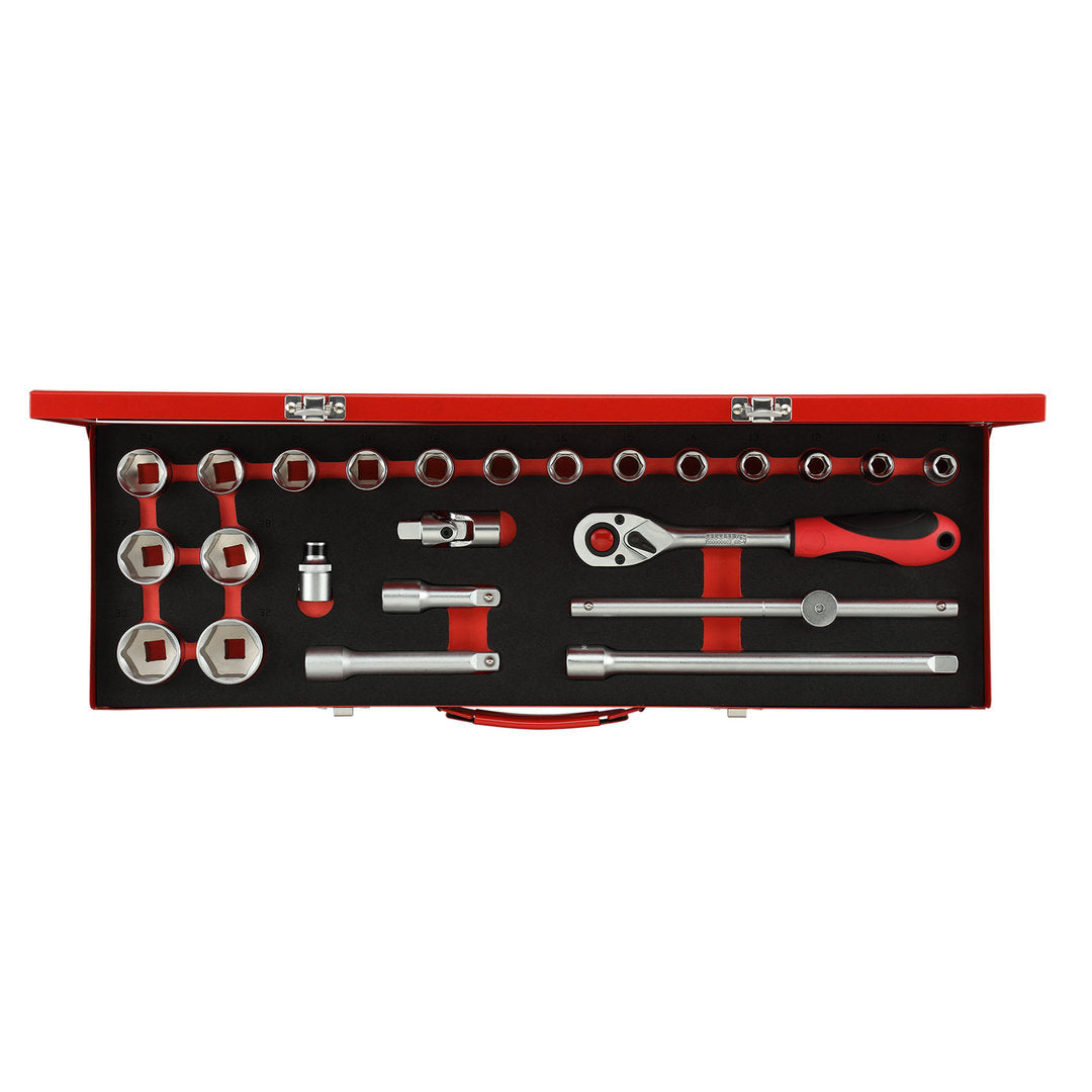 GEDORE red R69004024 - Juego de llaves de vaso 1/2" 10-32 mm, 24 piezas