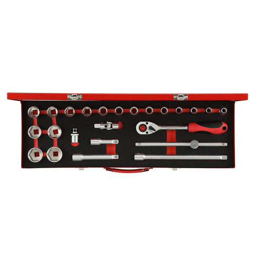 GEDORE red R69004024 - Juego de llaves de vaso 1/2" 10-32 mm, 24 piezas