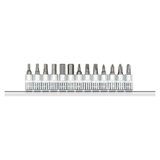 GEDORE red R48008013 - Jeu de douilles tournevis 1/4" avec rail, 13 pièces