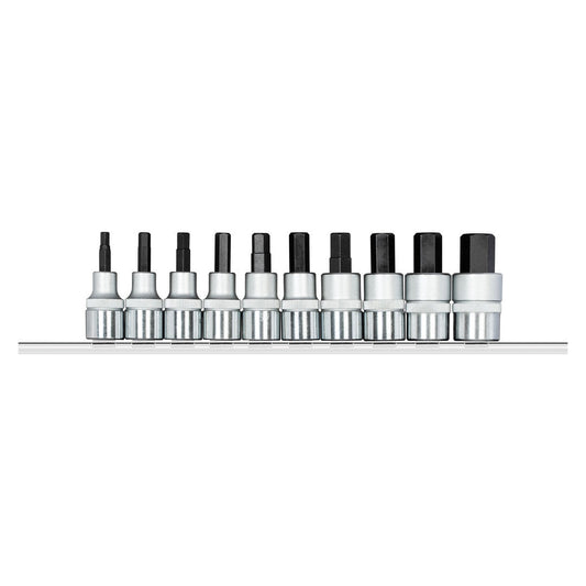 GEDORE red R62558010 - Jeu de douilles tournevis 1/2" avec rail, 10 pièces