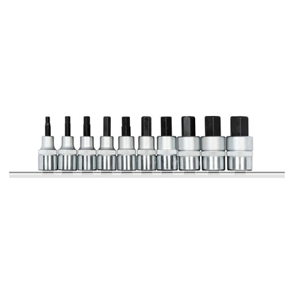 GEDORE red R62558110 - Jeu de douilles tournevis 1/2" avec rail, 10 pièces