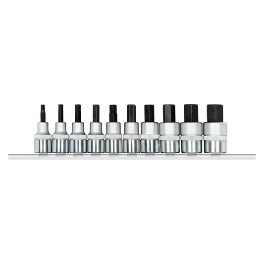 GEDORE red R62558110 - Jeu de douilles tournevis 1/2" avec rail, 10 pièces