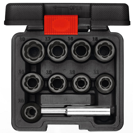 GEDORE red R68003010 - Extractor de ranura helicoidal 1/2", 10-19 mm, 10 piezas