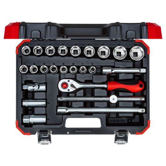 GEDORE red R69003024 - Juego de llaves de vaso 1/2" 10-32 mm, 24 piezas