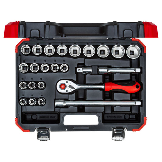GEDORE red R69013024 - Juego de llaves de vaso 1/2" 10-32 mm, 24 piezas