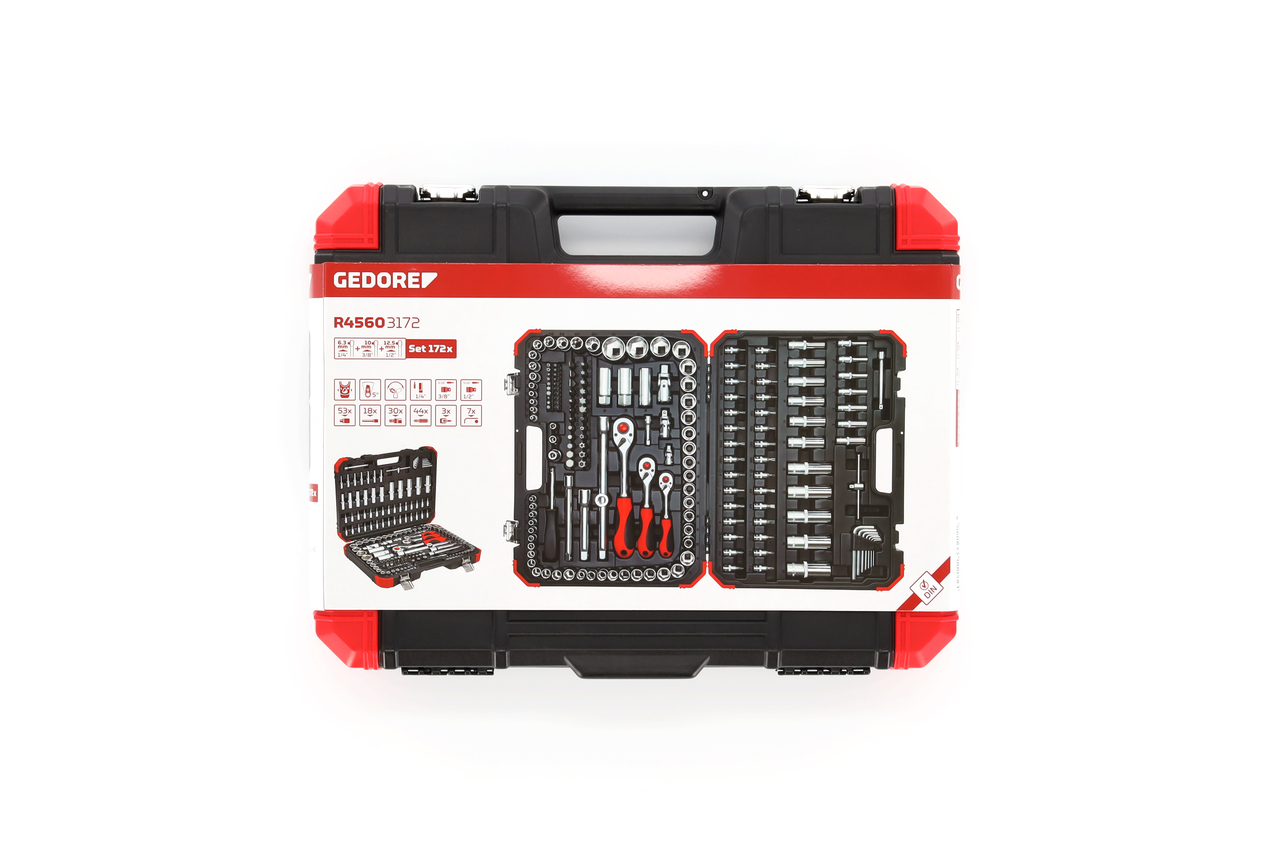 GEDORE red R45603172 - Jeu de douilles 1/4"+3/8"+1/2", 172 pièces