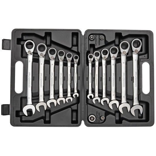 GEDORE red R07203016 - Jeu de 12 clés mixtes à cliquet avec 4 adaptateurs pour embouts et douilles