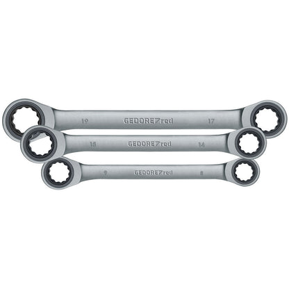 GEDORE red R07405006 - Jeu de 6 clés à cliquet polygonales doubles 8-19 mm