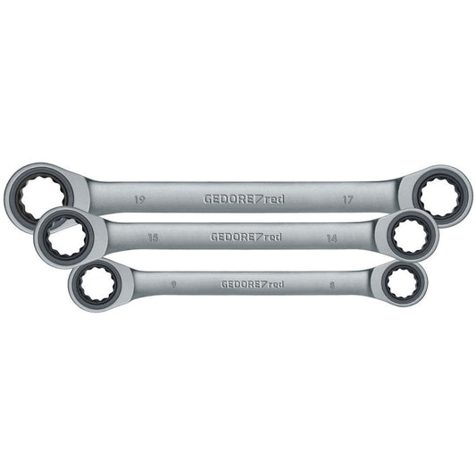 GEDORE red R07405006 - Jeu de 6 clés à cliquet polygonales doubles 8-19 mm