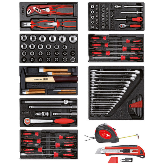 GEDORE red R21010001 - Jeu d'outils en 8 modules plastiques, 120 pièces