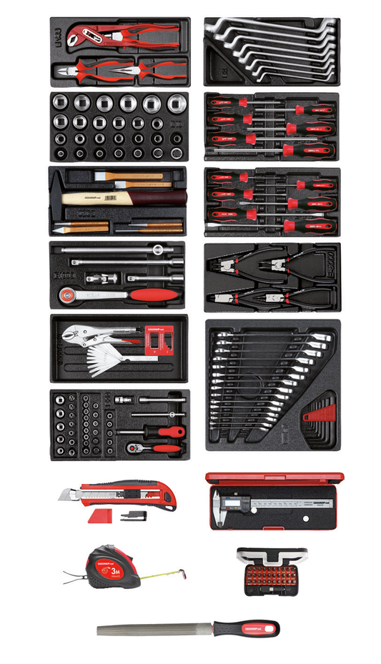 GEDORE red R21010002 - Jeu d'outils en 11 modules plastiques, 167 pièces