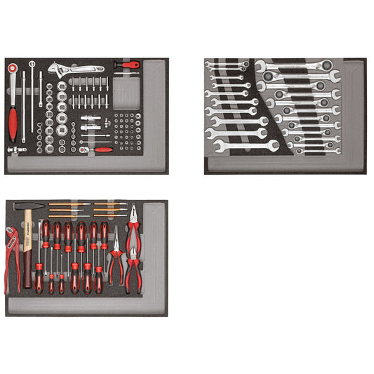 GEDORE red R21010004 - Jeu d'outils en 3 modules plastiques, 129 pièces