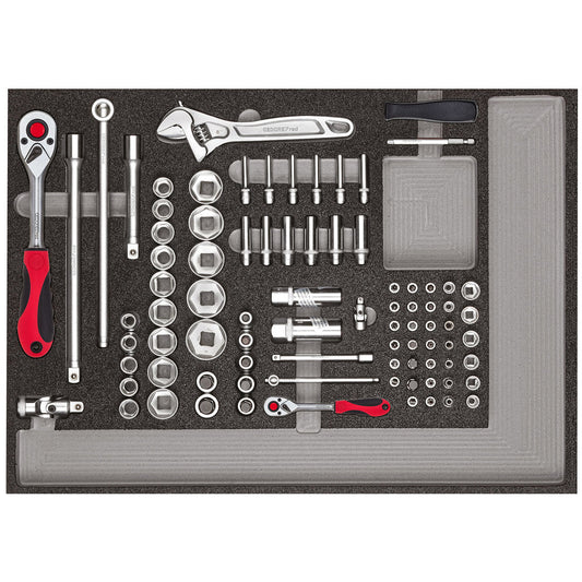 GEDORE red R22350000 - Jeu de douilles, module CT 1/4"+1/2", 87 pièces