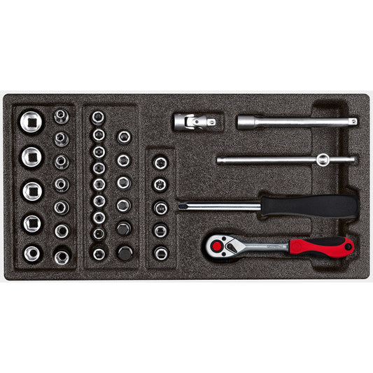 GEDORE red R22150006 - Jeu de douilles 1/4", en module CT 2/6, 37 pièces