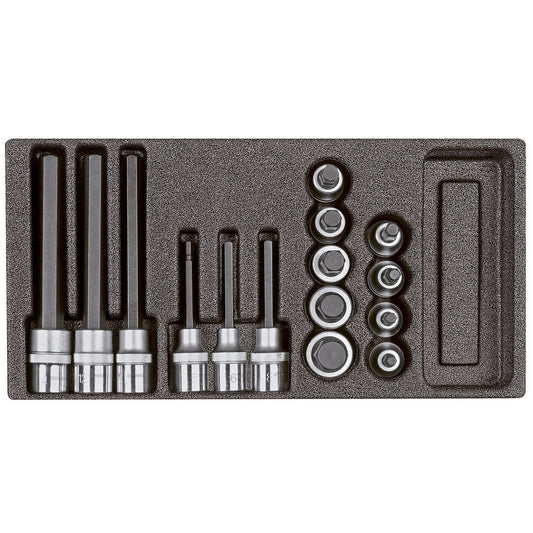 GEDORE red R22150011 - Douilles de tournevis 1/2", en module CT 2/6, 15 pièces