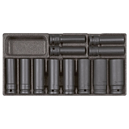 R22150012 - Llave de vaso de impacto 1/2", en módulo CT 2/6, 14 piezas