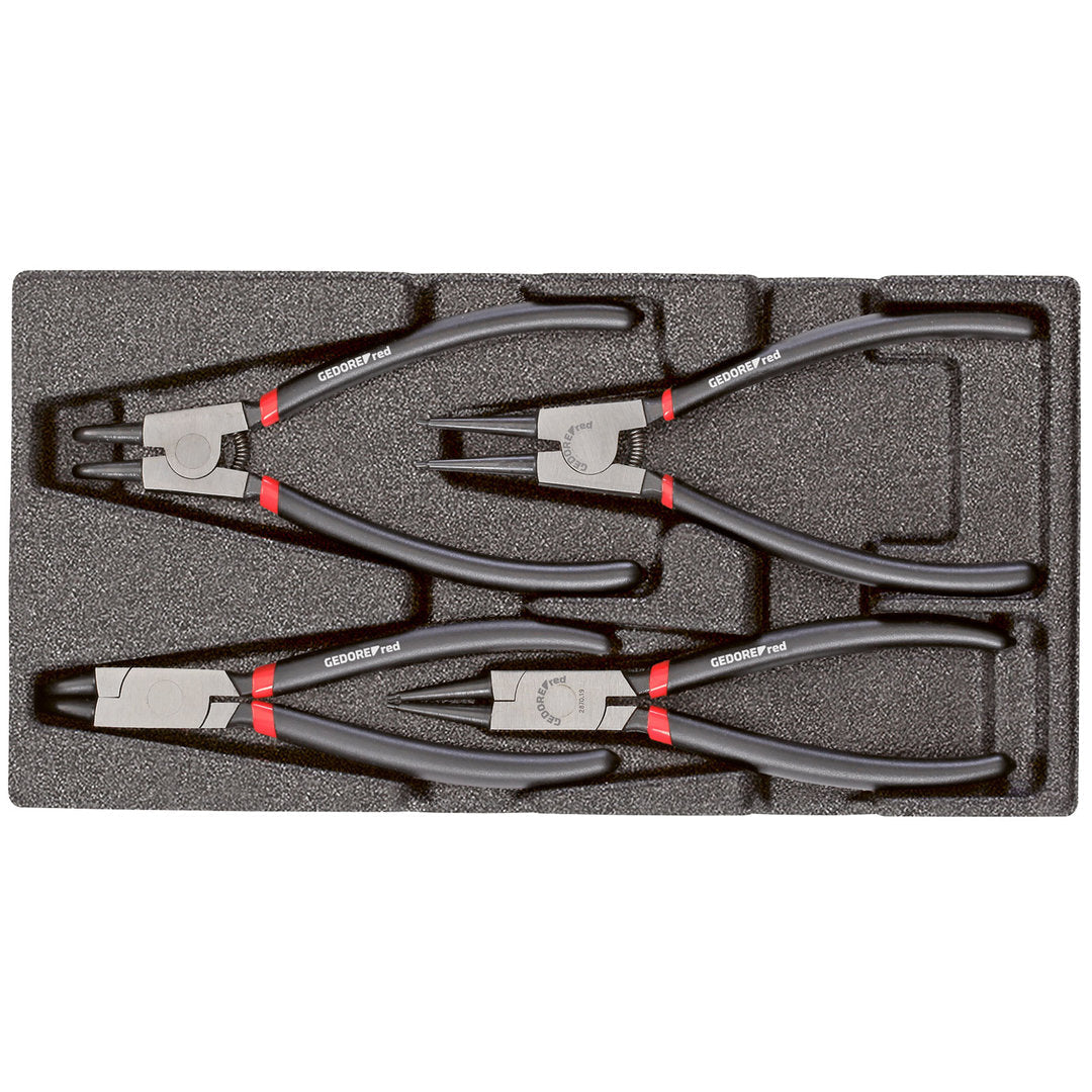 GEDORE red R22150017 - Jeu de pinces à bec pour rondelles, module CT 2/6, 4 pièces