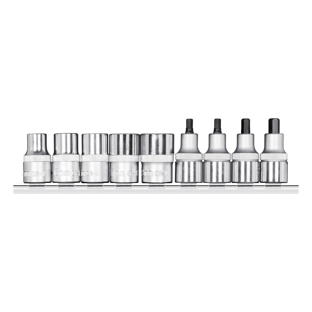 GEDORE red R68008009 - Vasos destornilladores 1/2" con carril, 9 piezas