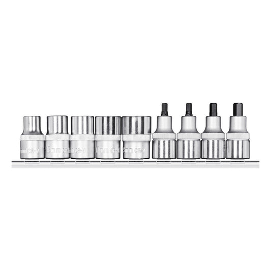 GEDORE red R68008009 - Vasos destornilladores 1/2" con carril, 9 piezas