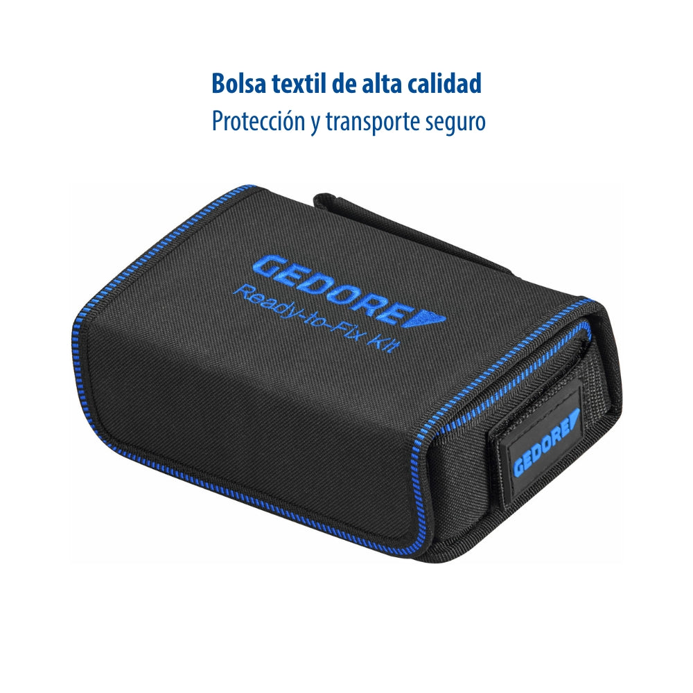 TC 666 MK-043 – Kit de puntas y vasos 1/4" con carraca multifuncional (Ready to Fix), 43 piezas
