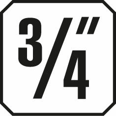 Cuadradillo hembra de 3/4 pulgada
