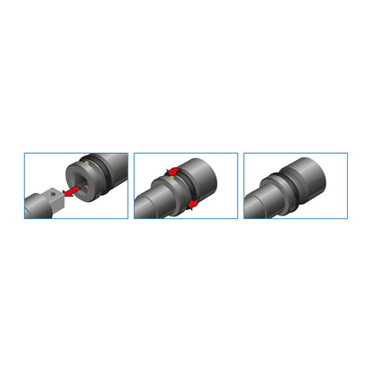 GEDORE K 21 SL - Vasos de impacto de seguridad de 1" IMPACT-FIX, perfil hexagonal, modelo largo