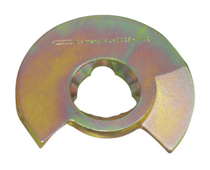 KL-0025-1102 - Tamaño de la placa de presión. 1 con perfil ondulado: Disco metálico dorado con orificio central triangular