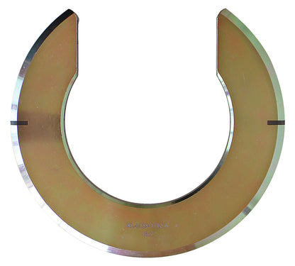 KL-0029-1702 - Anillo de soporte tamaño 7: Anillo metálico abierto en forma de C con acabado dorado y bordes biselados