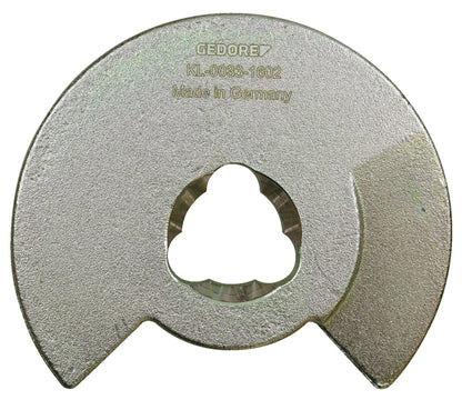 KL-0033-1602 - Tamaño de la placa de presión. 0A con perfil de onda: Disco metálico con muesca central trilobulada