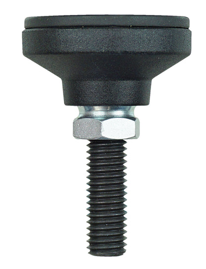 KL-0033-3003 A - Soporte Ø40: Tornillo moleteado negro con tuerca hexagonal y espiga roscada