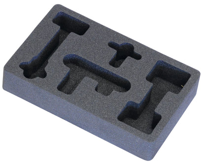 KL-0033-3090-1 - Inserto de espuma: Bloque de espuma gris con cinco cavidades para herramientas