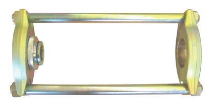 KL-0039-1140 - Marco de prensa ligeramente corto: Marco metálico rectangular con dos roscas laterales y varillas guía