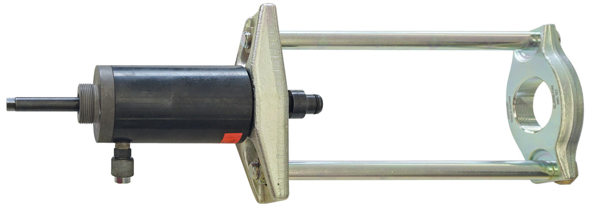 KL-0039-1144 V - Placa base 2¼"-14 UNS, reforzada: Extractor con brazos largos, husillo negro y placa con orificio roscado