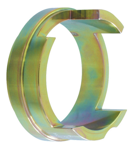 KL-0039-1505 - Anillo adaptador cilíndrico: Anillo metálico con acabado dorado iridiscente y muescas laterales en forma de C